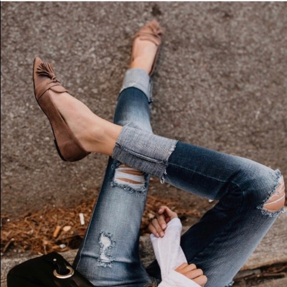 Taupe Faux Suede Tassel Flats - Picture 3 of 3